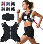 Sportneer Weighted Vest for Women Men: 8lbs/12lbs/15lbs/20lbs/25lbs Weight Vest with Detachable Phone Pouch Rucking Vest for Women Walking Strength Training Muscle Building Weight Loss