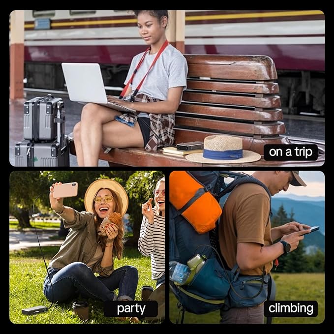 45W Power Bank, Portable Charger Built-in Retractable Cables with LED Display, 10000mAh 2 USB-C Fast Charging Powerbank for iPhone 16/15 Series, MacBook, and More