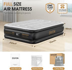 DIVON Air Mattress Full with Built in Pump,18’’High Blow Up Mattress Full with Wave Pattern,Self Inflation/Deflation Mattress in 3 Mins, Air Bed for Home&Camping,660lbs