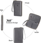 Leather RFID Blocking Passport Holder Travel Wallet, Passport Cover/Travel Wallet for Women/Men with