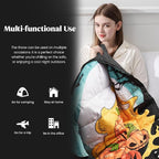 puredown® Soft Feather Down Throw Blanket Lightweight Packable Couch Throw for Indoor and Outdoor Use, 50"X70", Halloween Gothic Black