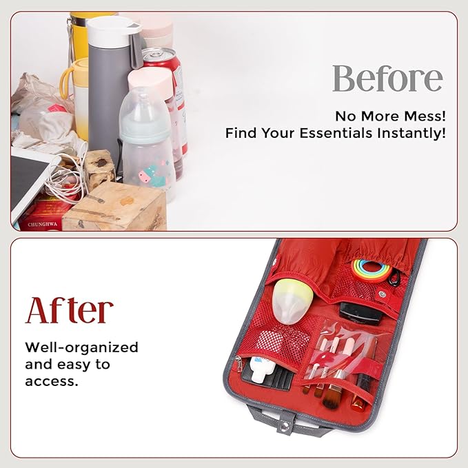 Unisex Foldable Vertical Backpack Organizer Insert for Tote Bag, Carry On, Picnic, Camping - With Pockets & Handle