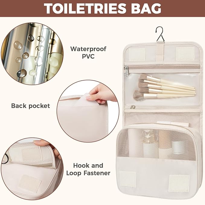 BAGAIL 4 Set/6 Set/8 Set Compression Packing Cubes Travel Accessories Expandable Packing Organizers (Half Mesh, 8-Beige)