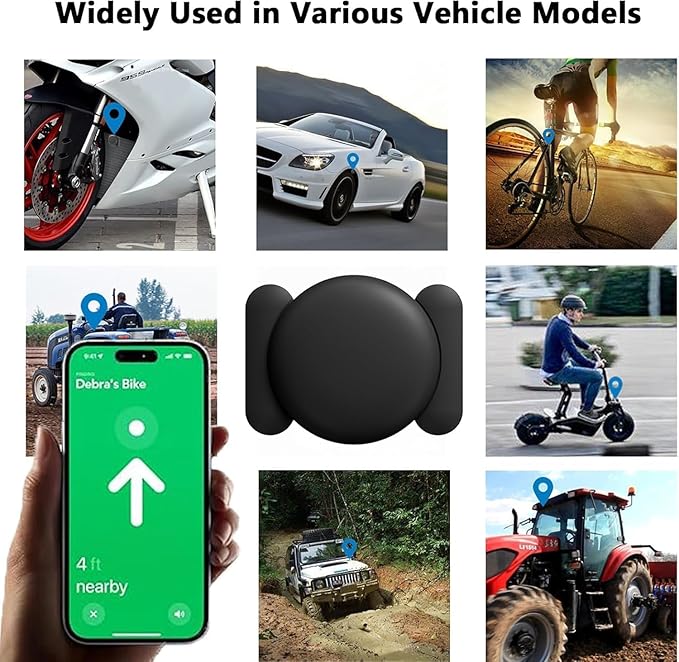 GPS Tracker for Vehicles,No Monthly Fee Mini GPS Car Tracker,Hidden Car Tracker with Magnetic Case,Real Time Car GPS Tracker Work with Apple Find My(iOS Only) (Black,2PCS)