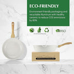 SENSARTE Nonstick Ceramic Cookware Set 23-Piece, Healthy Pots and Pans Set, Non-toxic Kitchen Cooking Set with Stay-Cool Handles, Silicone Utensils and Pot Protectors, PFAS & PFOA Free