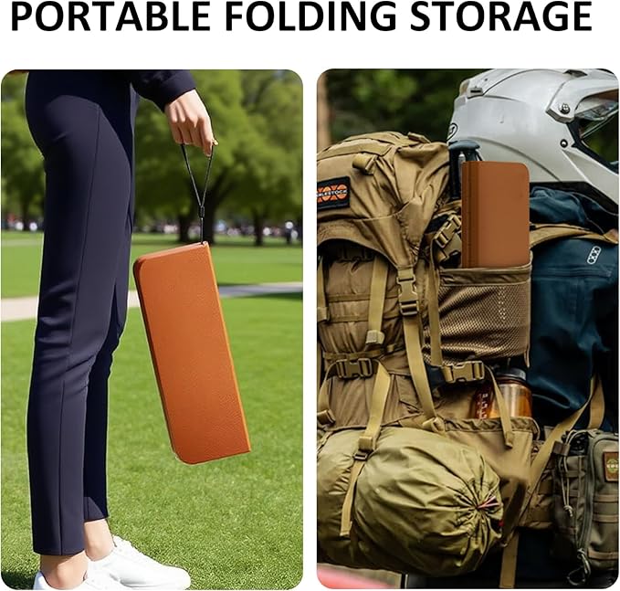 10 Inch Portable Folding Stool for Camping, Gardening, BBQ, and Outdoor Activities (Brown)