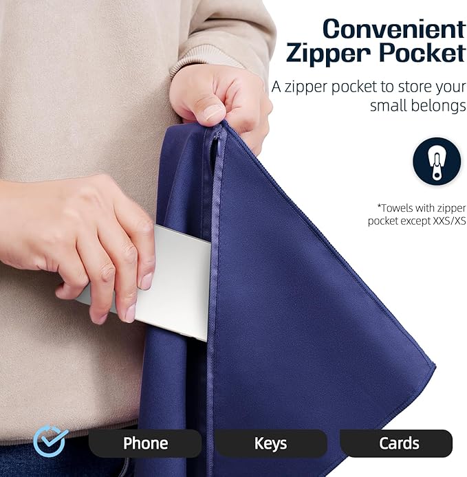 BAGAIL Camping Towel with EVA Case, Compact & Ultra Soft Microfiber Travel Towel - Super Absorbent & Lightweight Quick Dry Towels for Sports, Beach, Gym, Backpacking, Hiking and Yoga