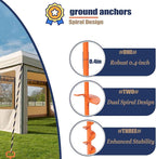 16In Tent Stakes, Ground Anchors Screw in, with 1PCS Tent Stakes Heavy Duty Adapter, for Screw Ground Anchors, Tree Straightening Kit, Anchors Tent, Mobile Home Anchors (Color : Orange, Size : 6PCS