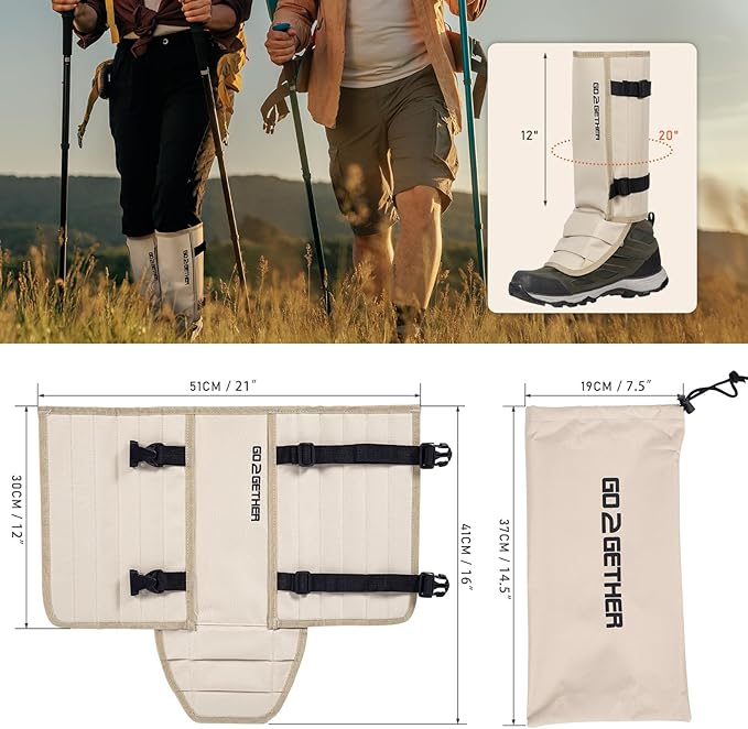 Snake Gaiter, Gaiters for Hunting, Waterproof Snake Chap for Men and Women,Shoe Boot Leg Gaiter with Adjustable Size