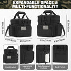 QT&QY Tactical Lunch Box for Men Expandable 18L Heavy Duty Military Insulated Cooler Bag, Leakproof Thermal Lunch Bag for Work Camping Outdoor Picnic Pail Adult Meal MOLLE Webbing Black
