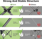 LET'S CAMP Folding Camping Chair Oversized Heavy Duty Padded Outdoor Chair with Cup Holder Storage and Cooler Bag, 450 LBS Weight Capacity, Thicken 600D Oxford,2 Pack