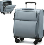 Hanke 16 Inch Underseat Carry On Luggage with Spinner Wheels for Airline, Small Softside TSA Approved Luggage Lightweight Rolling Suitcases Under Seat Travel Carry-On Bag(Grey)