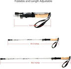 Aluminum Collapsible Ultralight Travel Trekking Hiking Pole for Men and Women (Fits 5'3" - 6'2")