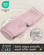 Zenssia Satin Sleep Mask for Women and Men, Lightweight Padded Eye Mask with Adjustable Strap, Comfort Blackout for Travel and Nap - Light Plum