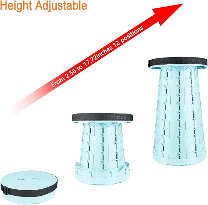 Boreeman Upgraded Folding Stool Lightweight Yet More Sturdy with Load Capacity 400lbs Portable Collapsible Stool for Camping Fishing Hiking BBQ (Ice Cream)