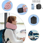 Neck Travel Pillows for Airplanes Memory Foam Neck Comfort Pillow Compact Ergonomic Design Sleeping Essentials for Long Flights Car Rides and Home Use (Pink)