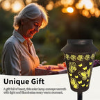 Solar Pathway Lights Outdoor Waterproof, Metal Copper Butterfly Solar Lantern for Yard, Garden, Walkway, Patio Decor and More, Ideal Landscape Lighting Gift for Women, Mom, Grandma