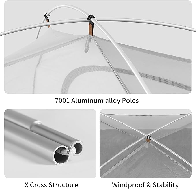 Naturehike Cloud River 2 Person 3 Person Backpacking Tent, Waterproof 2 Person 3 Person Tents for Camping, Double Layer Camping Tent