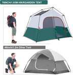 HIKERGARDEN 6-8 Person Camping Tent - Portable Family Cabin Tent for Camp, Windproof Fabric Camp Tent Outdoor for Hiking, Backpacking, Traveling