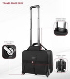 star cloud Rigid Frame Rolling Laptop Bag 18"×14"×8", Water-Resistant Rolling Briefcase with Wheels, Business Travel Computer Bag, Underseat Carry on Luggage for Men & Women