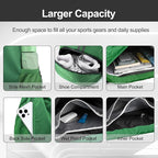 Hoedia Sports Drawstring Backpack - String Swim Gym Bag with Shoes Compartment and Wet Proof Pocket for Women/Men (Dark Green)