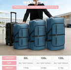 80L EXTRA LARGE Duffle Bag for Travel, 26" Foldable Travel Duffel Bag with Shoe Compartment for Men Women, Waterproof & Tear Resistant (Light Blue, EXTRA LARGE, 80L)