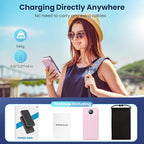 Portable Charger 33800mAh USB C Power Bank with Built-in Cables & AC Wall Plug,25W Fast Charging+QC 4.0 Phone Charger,4 Output LCD Display Battery Pack Compatible with iPhone16/15,Samsung,Android etc