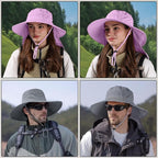 Sun Hats for Men Women, UPF50+ Protection Safari Hat,Wide Brim Fishing Hat with Neck Flap,Bucket Hats for Beach Hiking