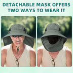 Cuffbow 3 Pcs Sun Hat for Men Women with Neck Flap Breathable Wide Brim Bucket Hat UV Protection UPF 50+ Fishing Hiking