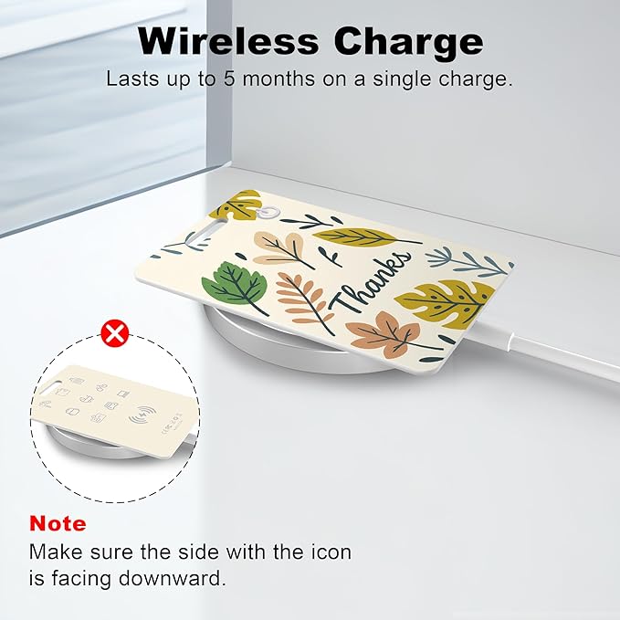 Wallet Tracker Card (iOS Only), Rechargeable Bluetooth Smart Tracking for Apple Find My Compatible Anti Tracker for Men Women Slim Item Locator for Purse Passport Key Luggage Tag (1Pcs/THKS FLR)