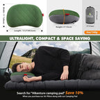 Hikenture Camping Pillow Inflatable, Washable Backpacking Pillow for Sleeping, Ultralight Blow Up Pillows with Removable Cover, Portable&Compact Hiking Pillow for Beach, Travel, Outdoor(Green)