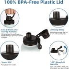 Volhoply 40 oz Insulated Water Bottles Paracord Handle, Stainless Steel Sports Bottle with Spout Lid, Double Wall Vacuum Metal Water Cups with Wide Mouth, Reusable Water Cup for Adults(Fog, 1 Set)