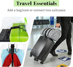 Multi Use Strong Adjustable Luggage Connector Straps for Suitcases,2 Pack Flexible Luggage Accessories Elastic Fastening Bag Strap (Black)