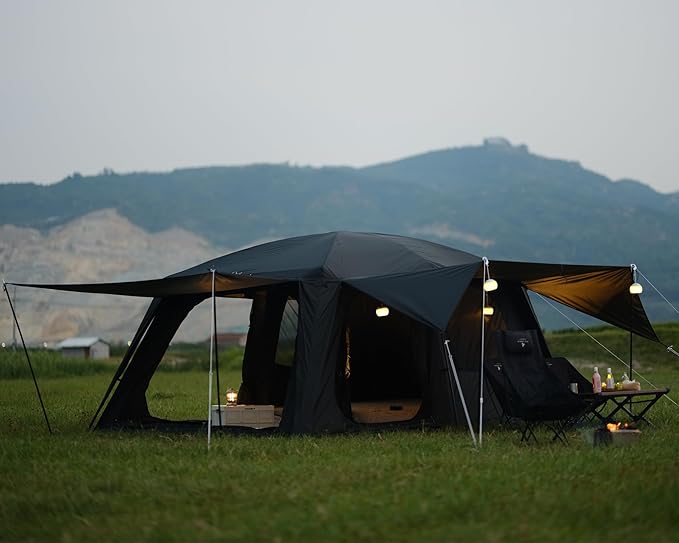 Vidalido 8-10 Person Camping Tent with 3 Door 2 Room Large Family Cabin Tents, Double Layer Waterproof Portable Glamping Tent, Big Tents for Outdoor Picnic Camping Hiking and Family Gathering