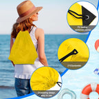 PLULON 6 Pcs Yellow Drawstring Bags - Drawstring Backpack - Gym, Sports, Travel - 34cm*40cm/13.4"*15.7