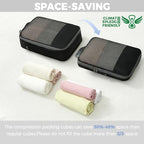 BAGAIL 4 Set/6 Set/8 Set Compression Packing Cubes Travel Accessories Expandable Packing Organizers (Half Mesh, 6-Black)