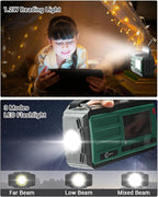 Esky 10000mAh/37000mWh Emergency Hand Crank Radio, AM/FM/NOAA Portable Rechargeable Weather Alert Radio with Flashlight, Compass Reading Lamp, Solar Powered for Outdoor Camping Survival Gear