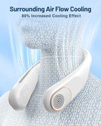 SWEETFULL Portable Neck Fan 360° Cooling Bladeless Personal Fan | No Hair Twisting - 4000mAh USB Rechargeable Wearable Fan for Travel, Birthday Gifts for Men, Women, Mom, and Dad