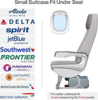 Hanke 16 Inch Underseat Carry On Luggage with Spinner Wheels for Airline, Small Softside TSA Approved Luggage Lightweight Rolling Suitcases Under Seat Travel Carry-On Bag(Grey)