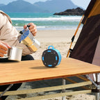 Bamboo Folding Camping Table 4 Folds with Adjustable Aluminum Legs Portable Picnic Table with Storage and Carry Bag for Outdoor Hiking Beach 3-5 Person