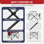 Colorsoul Oversized Folding Camping Chair, Outdoor Padded Camping Chair Support 300 LBS with Cup Holder and Cooler Bag, Portable Lawn Chair for Beach Picnic Sports, (Red)