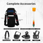 Insulated Water Bottle 40oz,Triple Wall Vacuum Stainless Steel(Dishwasher Safe),Leak Proof & Non-BPA,Flask Jug with Paracord Handle & Straw Spout Lids Sports Black