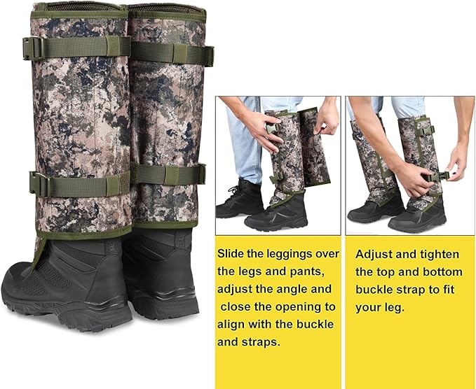 LUCKY CLOVER Snake Gaiters: Waterproof Snake Guards Bite Protection for Lower Legs, Snake Proof Gaiters Fit for Men & Women