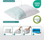 Travel Pillow Camping Pillow Small CoolingShredded Memory Foam Pillow, Compressible Medium Firm, Breathable Cover, Ideal Backpacking Hiking, Airplane and Car