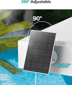 ZUMIMALL 3W Solar Panel for Security Camera Wireless Outdoor, IP66 Waterproof Solar Panel with 10ft Type C Cable, Suitable for All Security Camera (Type C Port)