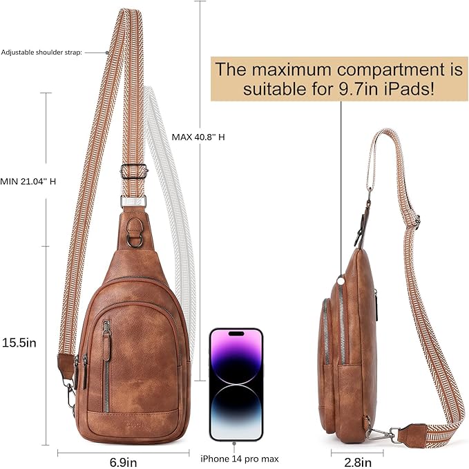 CLUCI Crossbody Bags for Women Men,Leather Sling Bag Cross Body Backpack for Woman Gifts for Women Birthday Unique