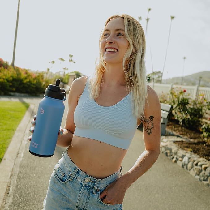 BOTTLE BOTTLE 32oz Insulated Water Bottle Stainless Steel Sport Water Bottle with Straw Dual-use Lid Design for Gym with Pill Box