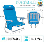 #WEJOY Folding Beach Chair for Adults, 4-Position Aluminum Lightweight Beach Chair, Low Sands Chairs with Shoulder Strap, Cup Holder and Padded Headrest, Supports 265lbs for Lawn