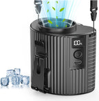 KITWLEMEN Portable Waist Fan - Personal Clip on Belt Fan, 5 Speeds 20H Cooling, Rechargeable Battery Operated, Wearable with Lanyard for Camping, Travel, Jobsite (Black)