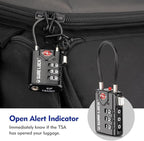SURE LOCK TSA Compatible Travel Luggage Locks, Inspection Indicator, Easy Read Dials TSA Approved with Zinc Alloy (1, Black 8 Pack)